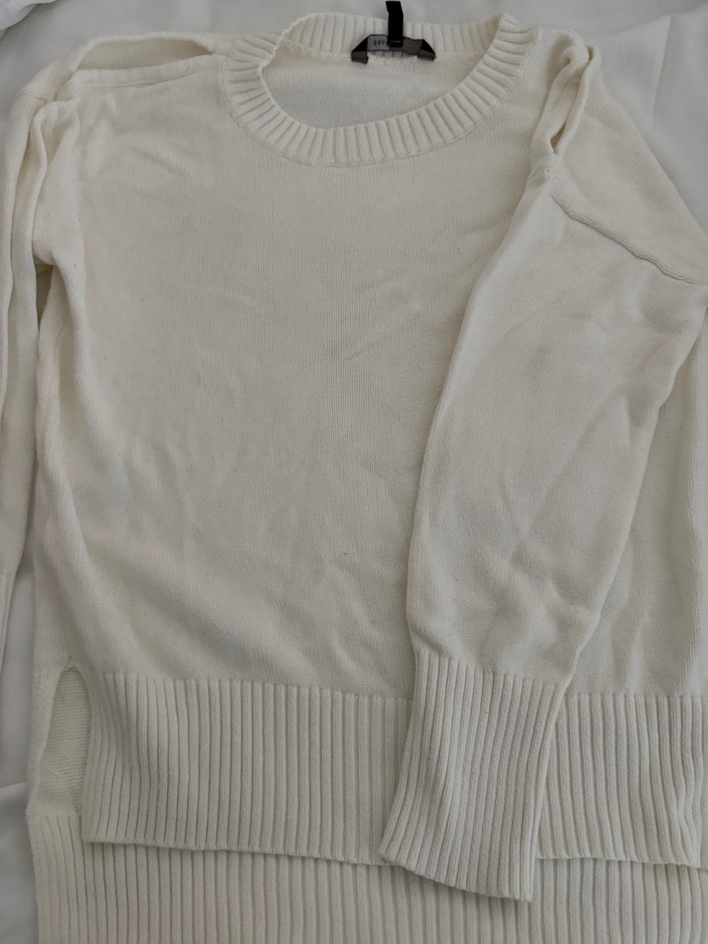 BCBGMaxAzria Cream Scoop Neck Knit Sweater